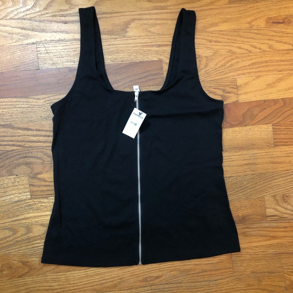 Express black zipper tank large